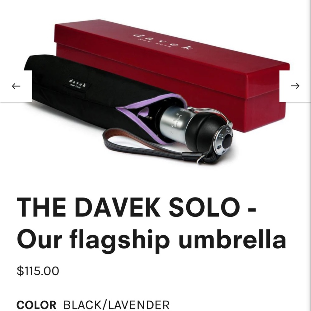 Davek Solo Black and Lavender Umbrella